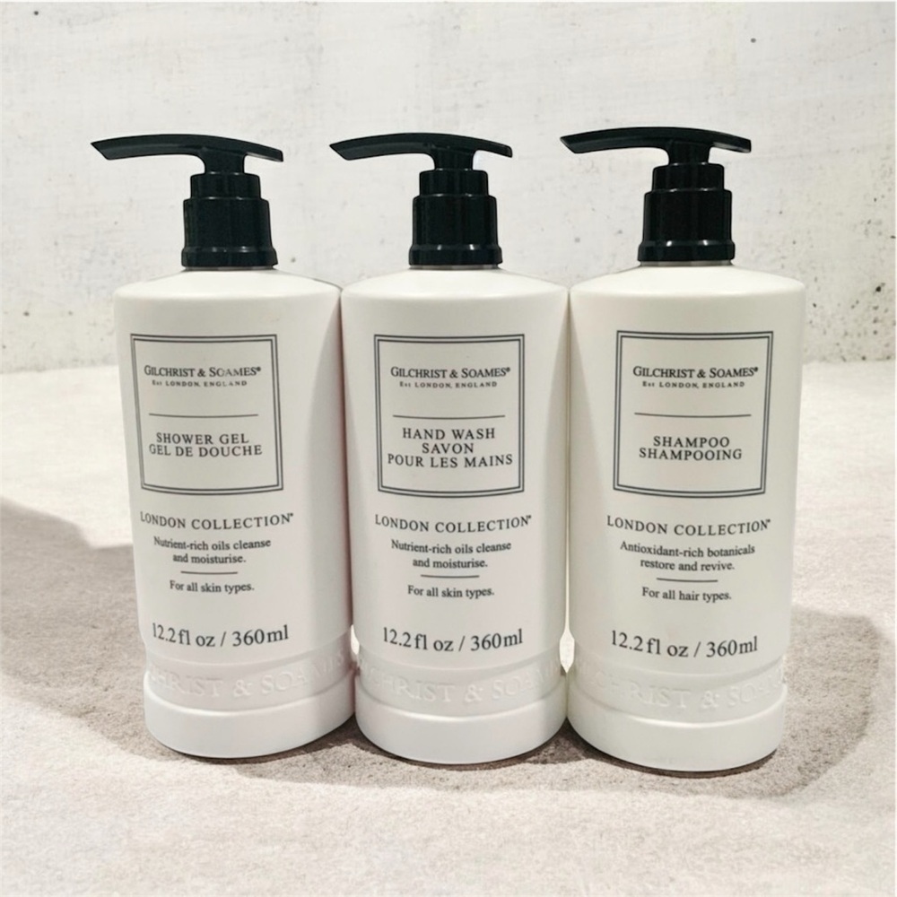 GILCHRIST & SOAMES LONDON COLLECTION HAND WASH, SHOWER GEL AND SHAMPOO 12.2 oz